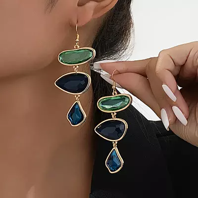 Vintage Boho Style Resin Teardrop Earrings