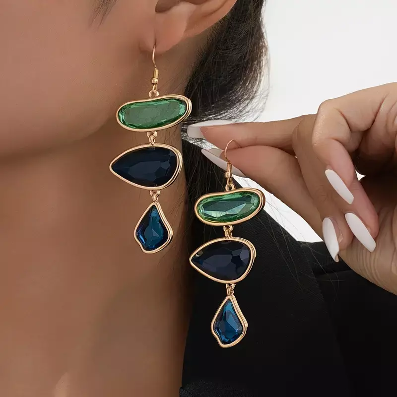 Vintage Boho Style Resin Teardrop Earrings