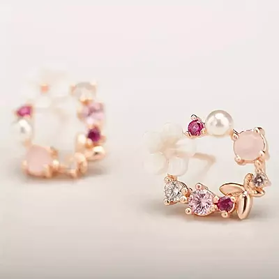 Flower Bouquet Elegant Copper Earrings