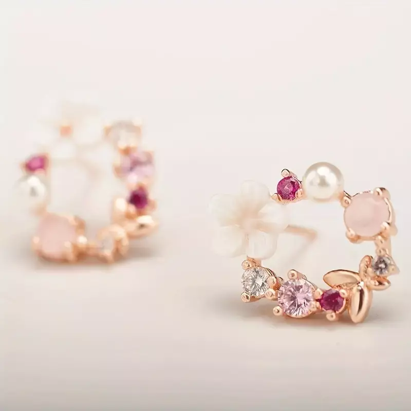 Flower Bouquet Elegant Copper Earrings