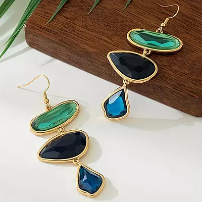 Vintage Boho Style Resin Teardrop Earrings