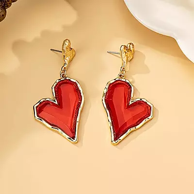 Elegant Heart-Shaped Drop Earrings for Women