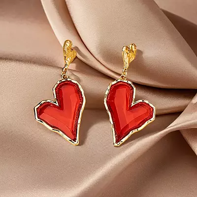 Elegant Heart-Shaped Drop Earrings for Women