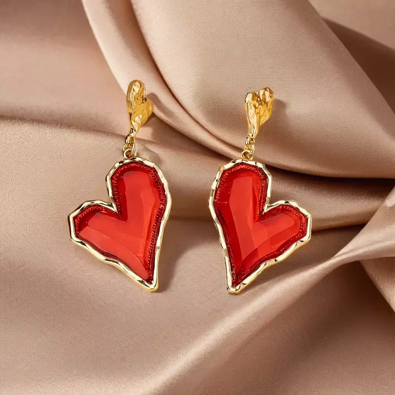 Elegant Heart-Shaped Drop Earrings for Women